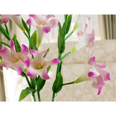 Set of 3 Six Head Artificial lilies - Hot Pink