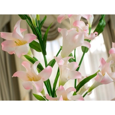 Set of 3 Six Head Artificial lilies - Light Pink