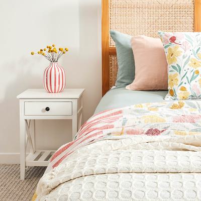 Devon Timber Bedside Table, White