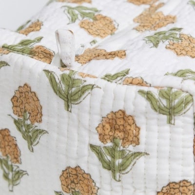 Jazlyn 2 Piece Cotton Cosmetic Bag Set, Garden Path