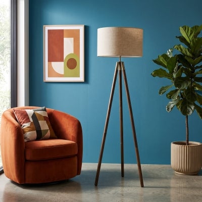 Prince Wooden Tripod Floor Lamp