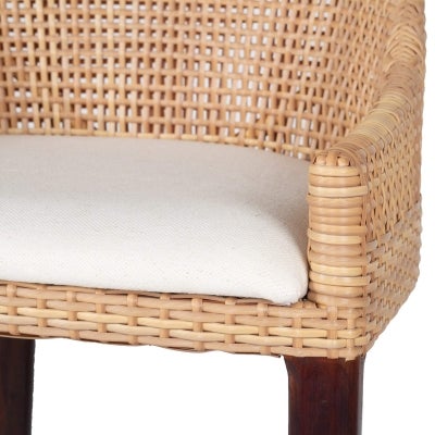 Reid Rattan & Timber Bar Stool, Honey / Mahogany