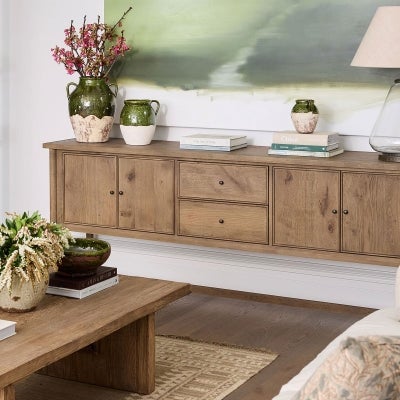 Bernard Oak Timber 4 Door 2 Drawer Sideboard, 213cm, Natural