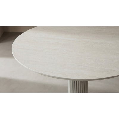 Amadeo Ceramic Top Round Dining Table, 110cm