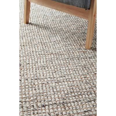 Arabella Hand Loomed Wool & Jute Runner Rug, 400x80cm, Grey / Natural