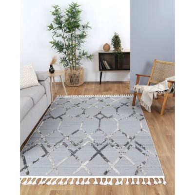 Ares Dorian Geometric Modern Rug, 330x240cm, Grey / Taupe