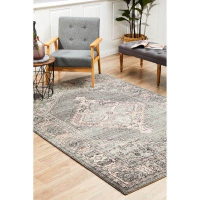 Avenue No.703 Tribal Rug, 230x160cm, Charcoal / Pink
