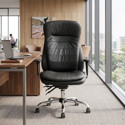 Mathiel Leather High Back Ergonomic Executive Office Chair