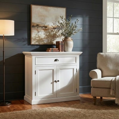 Halifax Mahogany Timber 2 Door 1 Drawer Buffet Table, 90cm