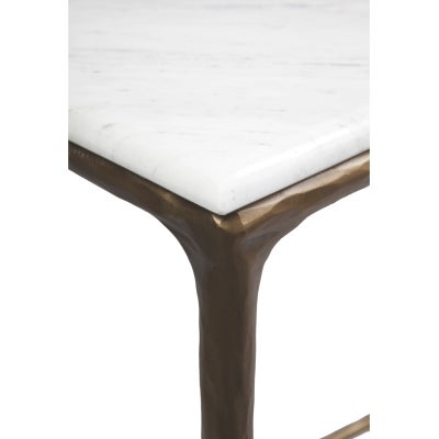 Heston Marble & Metal Console Table, 140cm, Brass