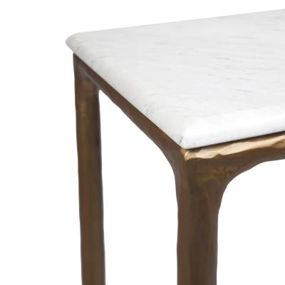Heston Marble & Metal Console Table, 90cm, Brass