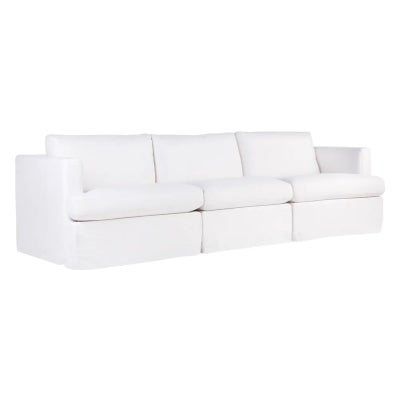 Birkshire Fabric Slip Cover Modular Sofa, 3 Seater, White