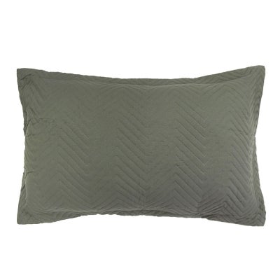 Bambury Herringbone Embossed Coverlet Set, Single / Double, Moss
