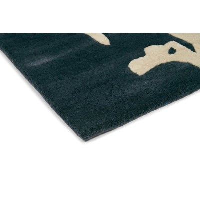 Florence Broadhurst Floral 300 Hand Tufted Designer Wool Rug, 180x120cm, Charcoal