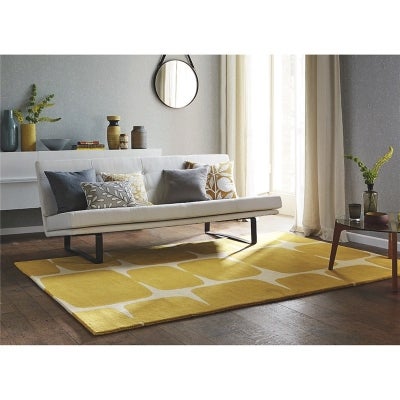 Scion Lohko Hand Tufted Designer Wool Rug, 280x200cm, Honey