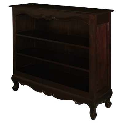 Queen Ann Mahogany Timber Lowline Bookcase, Chocolate