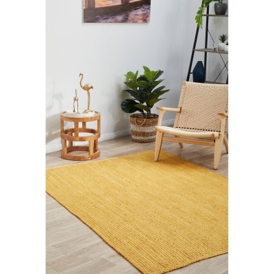 Bondi Hand Braided Jute Rug, 400x300cm, Yellow