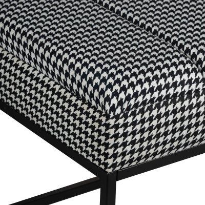 Benog Fabric & Iron Ottoman Bench, 120cm