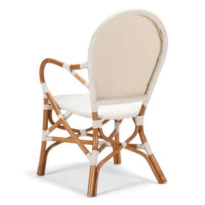 Parisian Rattan Bistro Dining Armchair, White