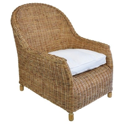 Savannah Rattan Lounge Armchair, Natural