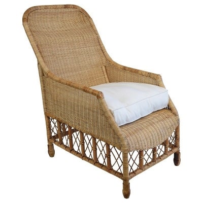 Savannah Lattice Rattan Lounge Armchair, Natural