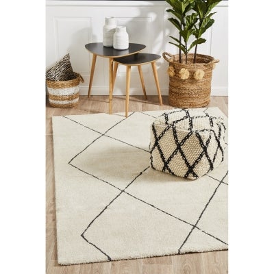 Broadway Diamond Modern Rug, 340x240cm, Ivory