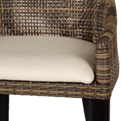 Reid Rattan & Timber Bar Stool, Cappuccino / Black