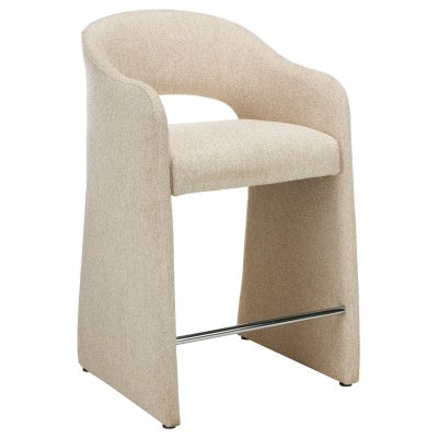 Valtreo Fabric Counter Stool, Set of 2, Cobble Beige
