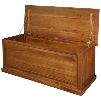 Tasmania Mahogany Timber Blanket Box, Large, Light Pecan