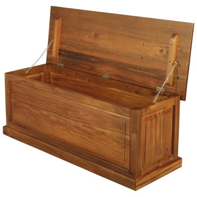 Tasmania Mahogany Timber Blanket Box, Medium, Light Pecan