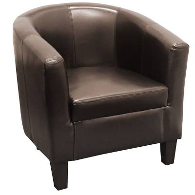 Tavares PU Leather Tub Armchair, Brown