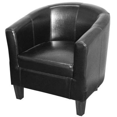 Tavares PU Leather Tub Armchair, Black