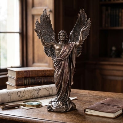 Veronese Cold Cast Bronze Coated Angel Figurine, Metatron