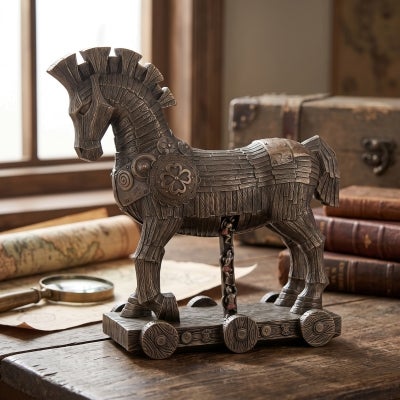 Veronese Cold Cast Bronze Coated Figurine, The Trojan Horse