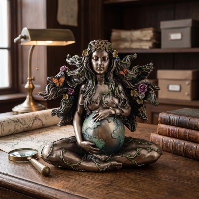 Veronese Cold Cast Bronze Coated Greek Mythology Figurine, Gaia Bust