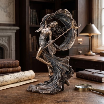 Veronese Cold Cast Bronze Coated Greek Mythology Figurine, Nyx
