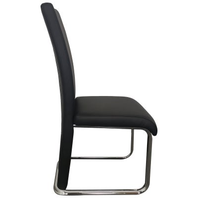 Barnes Faux Leather Modern Dining Chair, Black