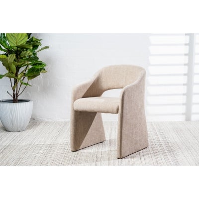 Rhettin Chenille Fabric Dining Chair, Sand