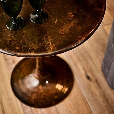 Perrier Iron Round Pedestal Side Table