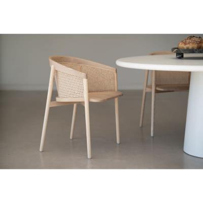 Eskeron Ashwood & Wicker Carver Dining Chair, Timber Seat
