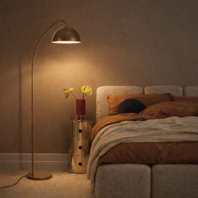Charm Iron Floor Lamp, Vintage Brass