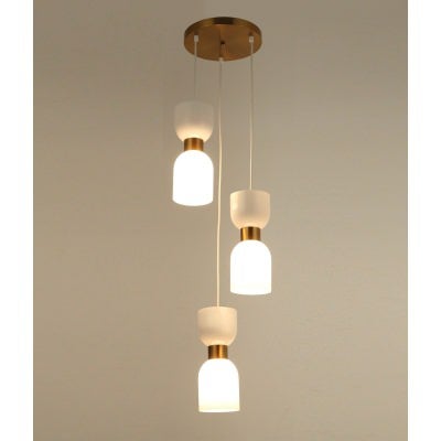 Clessidra Glass & Iron Cluster Pendant Light, Opal