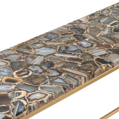 Kendall Agate & Metal Console Table, 122cm