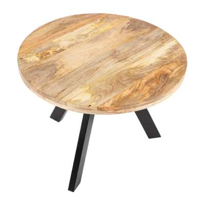 Faye Mango Wood Round Coffee Table, 60cm