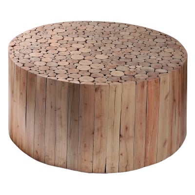 Musca Reclaimed Timber Round Coffee Table, 100cm,  Natural