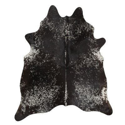 Exquisite Natural Cowhide Rug, 170x180cm, Salt & Pepper Black