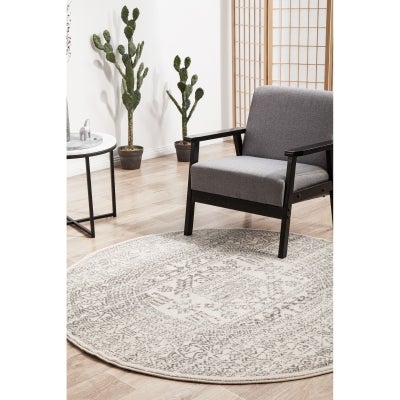 Chrome Addison Modern Tribal Round Rug, 150cm
