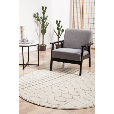 Chrome Elsa Modern Tribal Round Rug, 200cm