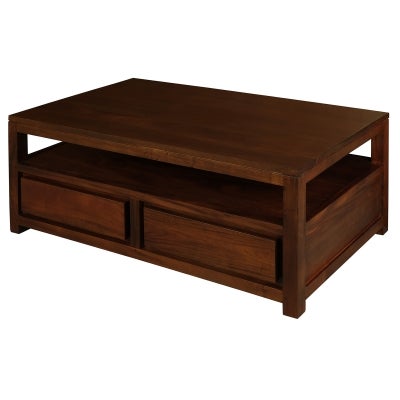 Amsterdam Mahogany Timber 4 Drawer Coffee Table, 120cm, Mahogany