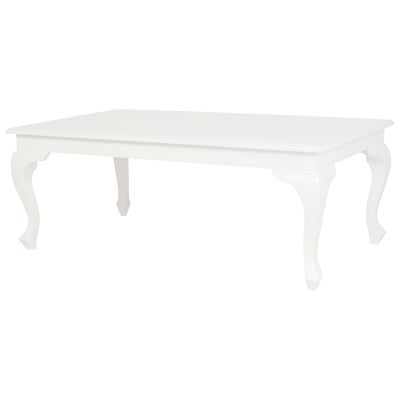 Queen Ann Mahogany Timber Coffee Table, 120cm, White